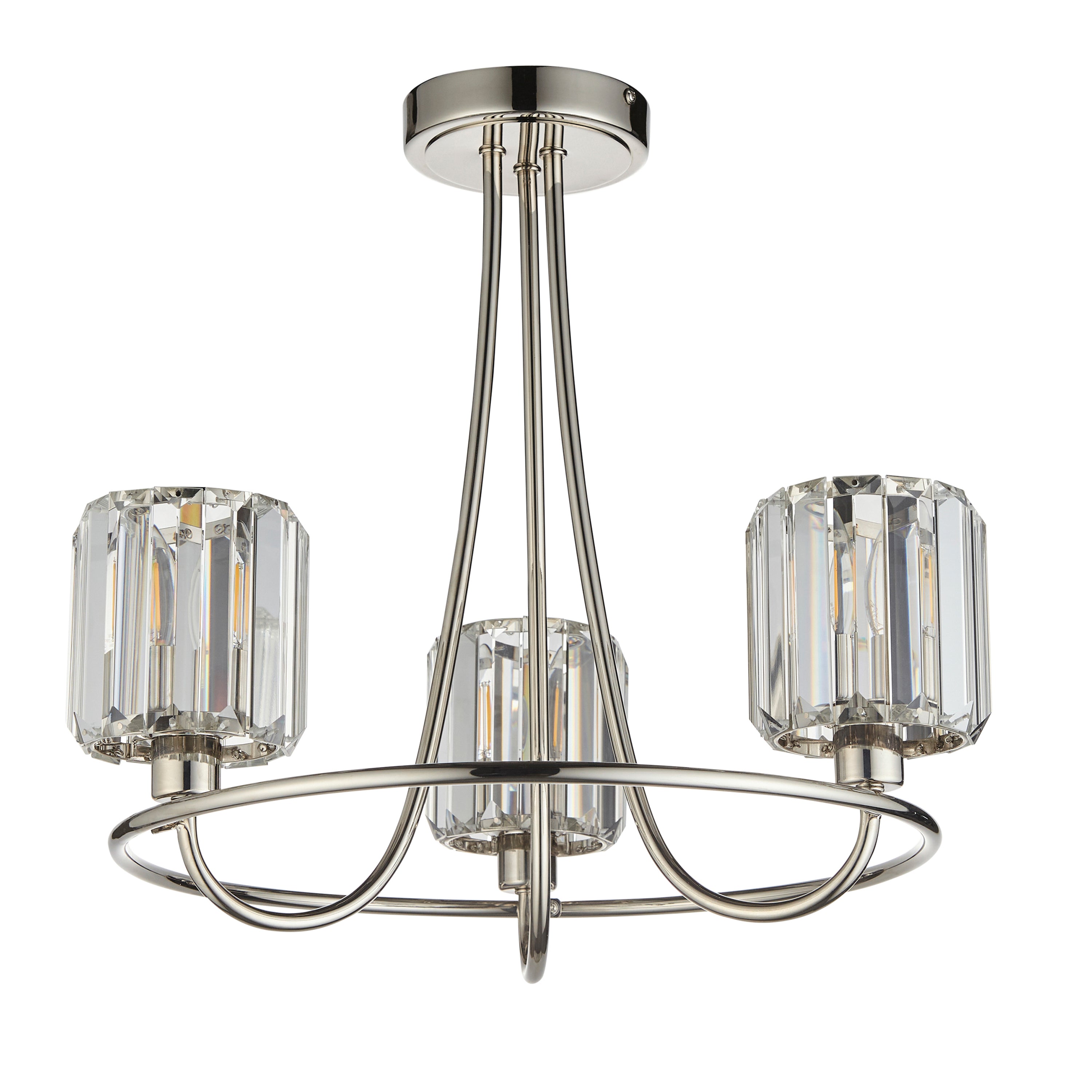 Denton Chrome & Faceted Glass Ceiling Light